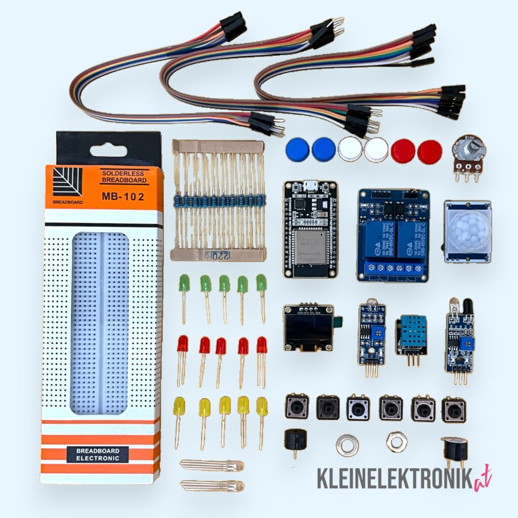 Elektronik Starterkit mit ESP32-Modul – OLED, Sensoren, Breadboard & Zubehör – Ideal für Arduino & Maker
