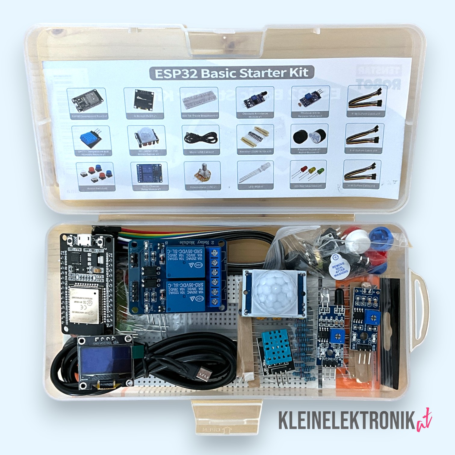Elektronik Starterkit mit ESP32-Modul – OLED, Sensoren, Breadboard & Zubehör – Ideal für Arduino & Maker – Bild 2