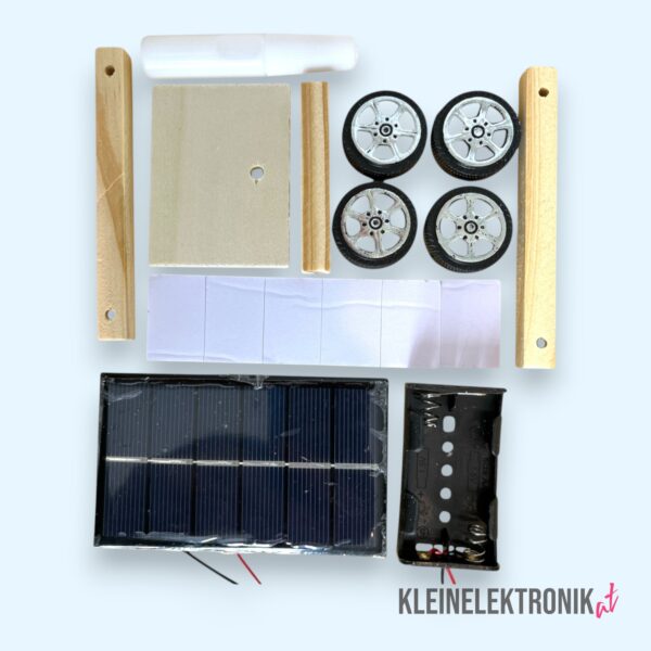 200106-3 DIY Solar Auto Bausatz – Hybrid-Antrieb mit Solarpanel & Batterie, Lernspielzeug aus Holz