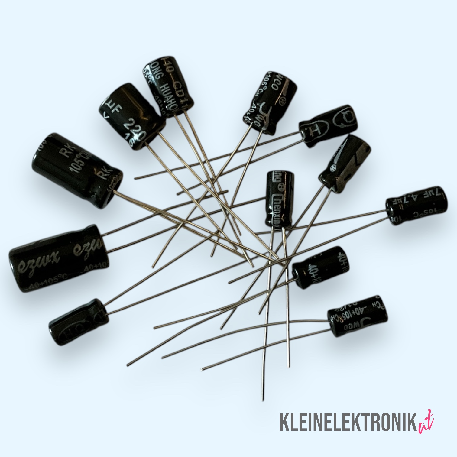 Elektrolytkondensator-Sortiment 12-tlg. – 12 Werte (1µF-470µF) für Arduino