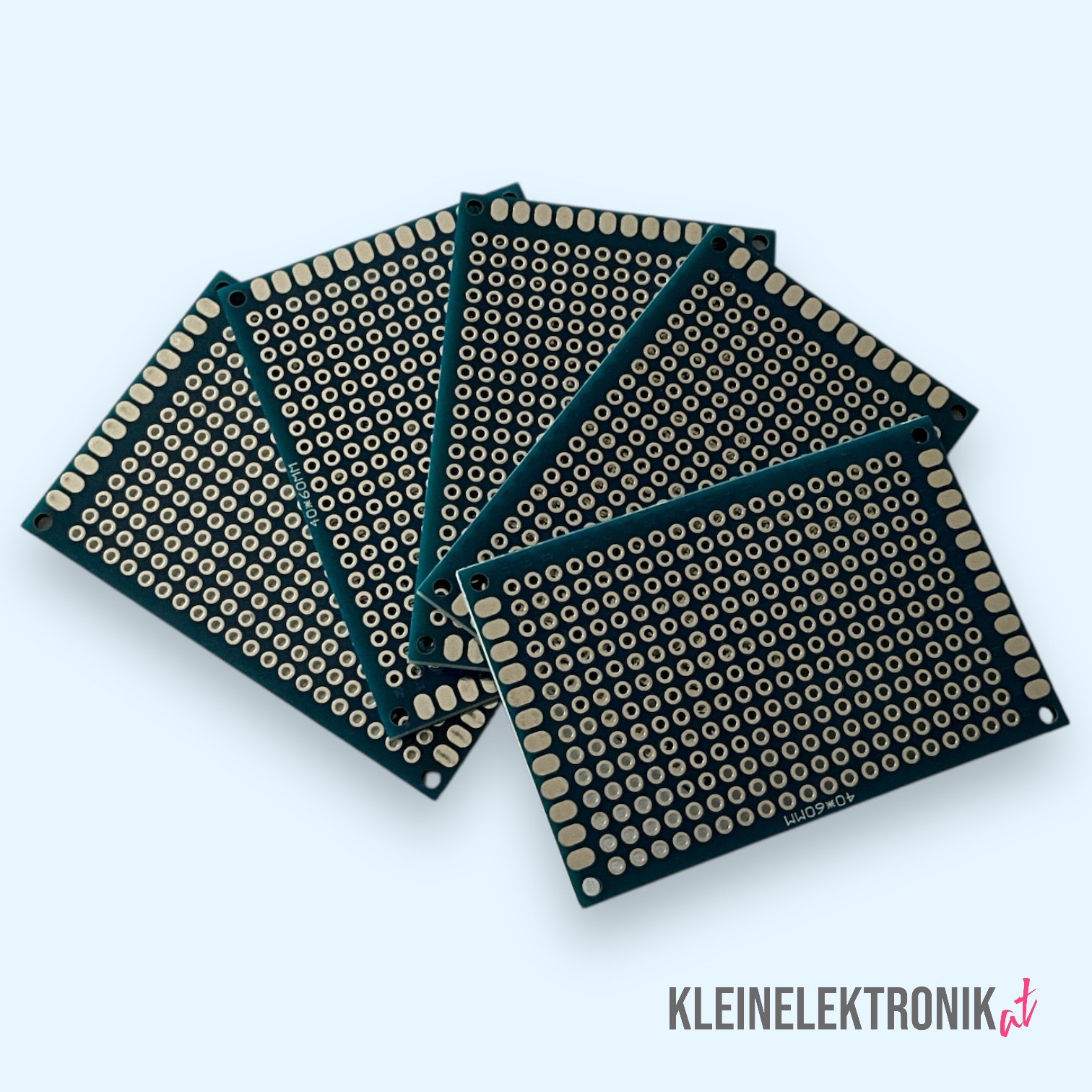 5er Set Prototypen Platinen 4x6 cm | Doppelseitige Lochrasterplatinen 2.54mm Raster