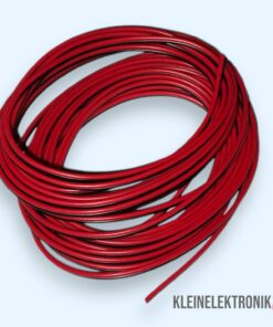5m Zwillingslitze 2-adrig Rot/Schwarz 22AWG (0.34mm²) | 5 Meter Kabelrolle