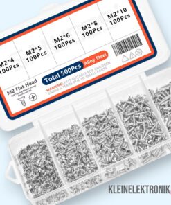 500x M2 Flachkopf Mikro-Schrauben Set – Selbstschneidend für kleine Bauteile